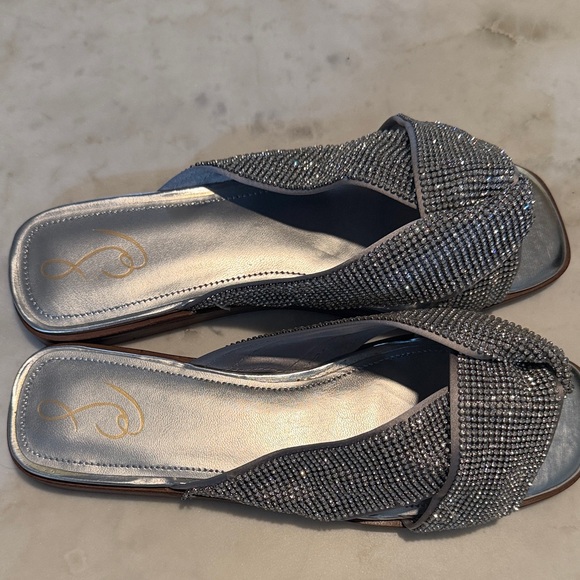 NEW SAM‎ EDELMAN SILVER SANDALS 8.5 - Picture 4 of 8